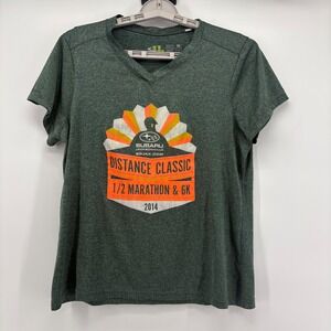 Leslie Jordan Womens Shirt Green Subaru Distance Classic Marathon 6K  Medium
